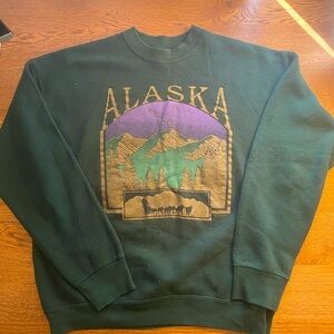 Vintage Green Alaska Crewneck Sweatshirt